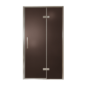 Balmani Senses Design douche draaideur rechts 120 cm x 210 cm Brons glas, Chroom profielen