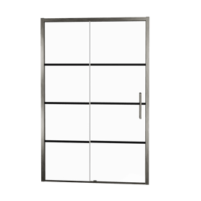 Balmani Senses Design douche schuifdeur links 140 cm x 210 cm Lined glas, Brushed GunMetal profielen