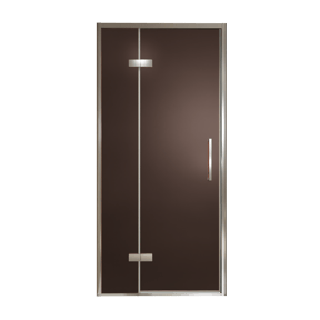 Balmani Senses Design douche draaideur links 100 cm x 210 cm Brons glas, Chroom profielen