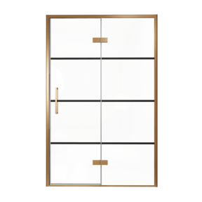 Balmani Senses Design Dusche Drehtür, Rechts, 140 cm x 210 cm, Lined, Profil Brushed Rosegold