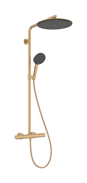 Hansgrohe Raindance Alive S Puro Showerpipe Duschsystem 300 1jet mit Ecostat Element Thermostat, Brushed Bronze