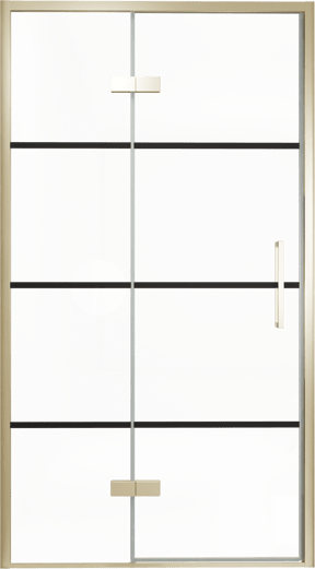 Balmani Senses Design porte pivotante à gauche 120 cm x 210 cm verre Lined, Profil Brushed Champagne Gold