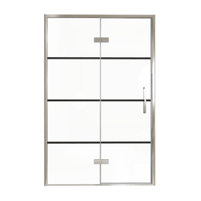 Balmani Senses Design Dusche Drehtür, Links, 140 cm x 210 cm, Lined, Profil Chrom