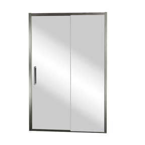 Balmani Senses Design porte coulissante à droite 120 cm x 210 cm verre Miroir Reflex, Profil Brushed GunMetal