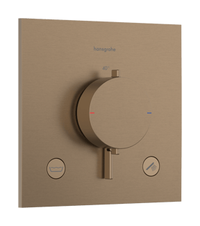 Hansgrohe Ecostat Comfort E inbouw thermostaat 2 uitgangen Brushed Bronze EN1717