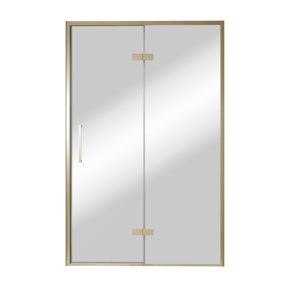 Balmani Senses Design douche draaideur rechts 140 cm x 210 cm Reflex spiegelglas, Brushed Champagne Gold profielen