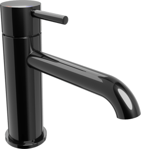 Blaufoss Round 2.0 EcoStart standaard wastafelkraan Glanzend Zwart