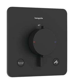 Hansgrohe Ecostat Comfort Q Unterputz Badewannenarmatur: für 2 Verbraucher, Schwarz matt EN1717