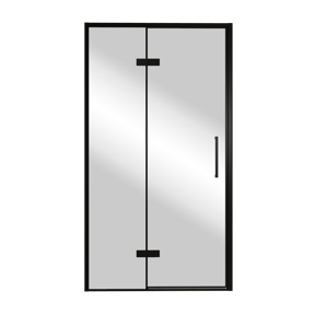 Balmani Senses Design porte pivotante à gauche 120 cm x 210 cm verre Miroir Reflex, Profil noir