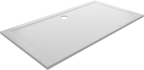 Linie Calisto receveur de douche 170 x 90 cm rectangulaire marbre composite Blanc Brillant