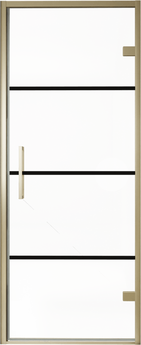 Balmani Senses Design douche draaideur rechts 90 cm x 210 cm Lined glas, Brushed Champagne Gold profielen