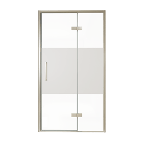 Balmani Senses Design douche draaideur rechts 120 cm x 210 cm Helder glas met matte strook, Brushed CoolMetal profielen