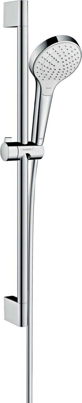 Hansgrohe Croma Select S barre de douche avec pommeau de douche Vario EcoSmart 11cm 3 fonctions jet chrome brillant