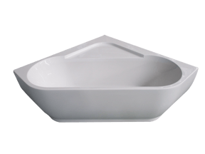 Linie Paulo tweepersoons hoekbad 135 x 135 cm acryl Glanzend Wit