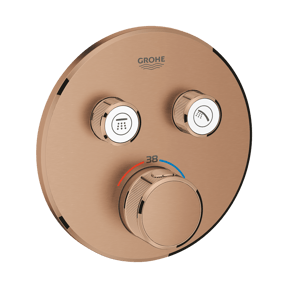 Grohe Grohtherm Smartcontrol Round robinet de douche thermostat encastré 2 fonctions Brushed Warm Sunset