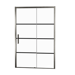 Balmani Senses Design douche schuifdeur rechts 140 cm x 210 cm Lined glas, Brushed GunMetal profielen