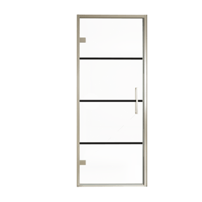 Balmani Senses Design douche draaideur links 90 cm x 210 cm Lined glas, Brushed CoolMetal profielen
