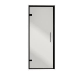 Balmani Senses Design porte pivotante à gauche 90 cm x 210 cm verre Miroir Reflex, Profil noir