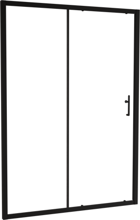 Linie Cadiz douche schuifdeur 140 cm x 190 cm Helder glas mat zwart profiel