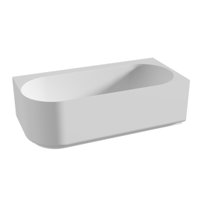 Balmani Scala baignoire d'angle droite baignoire duo 175 x 80 cm Solid Surface blanc mat
