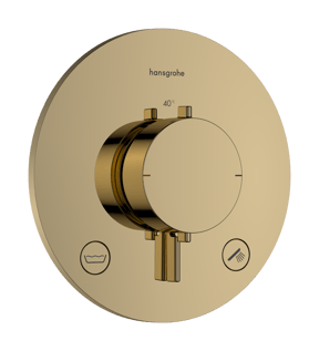 Hansgrohe Ecostat Comfort S inbouw thermostaat 2 uitgangen Polished Gold Optic EN1717