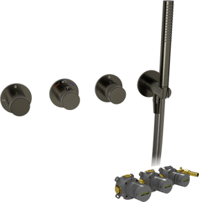 Blaufoss Pavilion thermostat encastrable Brushed GunMetal incl élément intégré