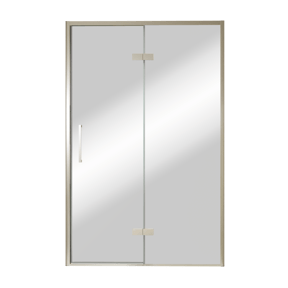 Balmani Senses Design porte pivotante à droite 140 cm x 210 cm verre Miroir Reflex, Profil Brushed CoolMetal