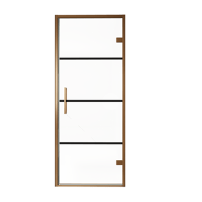 Balmani Senses Design douche draaideur rechts 90 cm x 210 cm Lined glas, Brushed Rosegold profielen