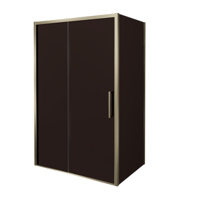 Balmani Senses Design Eckdusche: Schiebetür (Links) mit fixierte Seitenwand, 120 x 90 cm, Bronze, Profil Brushed Champagne Gold