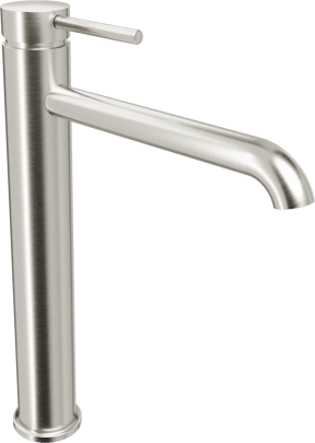 Blaufoss Round verhoogde wastafelkraan Brushed CoolMetal