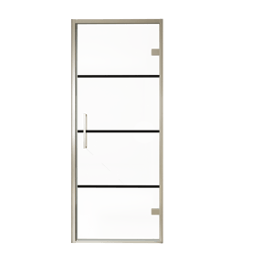 Balmani Senses Design douche draaideur rechts 90 cm x 210 cm Lined glas, Brushed CoolMetal profielen