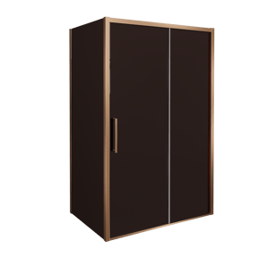 Balmani Senses Design douche d'angle avec porte coulissante à droite et paroi latérale fixe, 160 x 90 cm, Bronze, Profil Brushed Rosegold