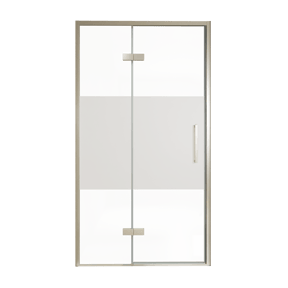 Balmani Senses Design douche draaideur links 120 cm x 210 cm Helder glas met matte strook, Brushed CoolMetal profielen