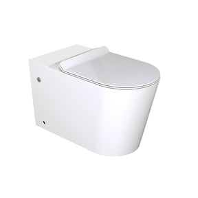 Luca Varess Santino WC stehend, weiß glänzend, ohne Spülrand - Toiletpan + Sitz