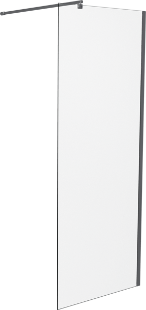 SanyOne Walk-In Dusche: 80 x 195 cm, Klarglas, Chrom Profil, glänzend