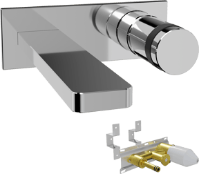 Blaufoss Sonic robinet de lavabo encastré chrome brillant incl élément intégré