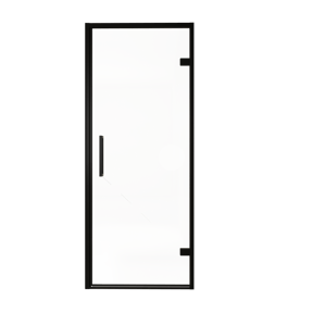 Balmani Senses Design douche draaideur rechts 90 cm x 210 cm Helder glas, Zwarte profielen