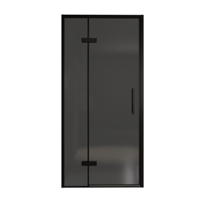 Balmani Senses Design douche draaideur links 100 cm x 210 cm Rookglas, Zwarte profielen