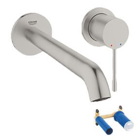 Grohe Essence Unterputz-Waschbecken Armatur: Supersteel, Einbauelement inklusive