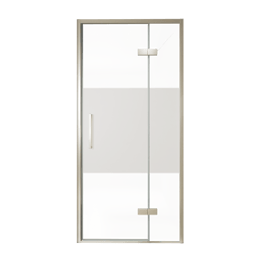 Balmani Senses Design douche draaideur rechts 100 cm x 210 cm Helder glas met matte strook, Brushed CoolMetal profielen