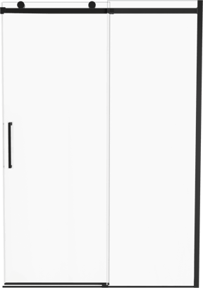 Luca Varess Boltano porte coulissante 140 cm x 200 cm verre transparent profil noir mat