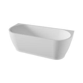 Linie Paulo halb freistehende Badewanne: 170 x 75 cm, Acryl, Weiß matt
