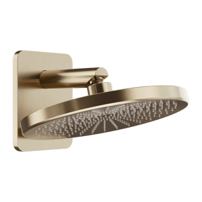 Blaufoss Onos 250 Duschkopf 25 cm, Wandmontage, mit Brausearm, Brushed Champagne Gold