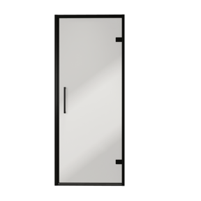 Balmani Senses Design porte pivotante à droite 90 cm x 210 cm verre Miroir Reflex, Profil noir