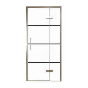 Balmani Senses Design porte pivotante à droite 100 cm x 210 cm verre Lined, Profil Brushed GunMetal