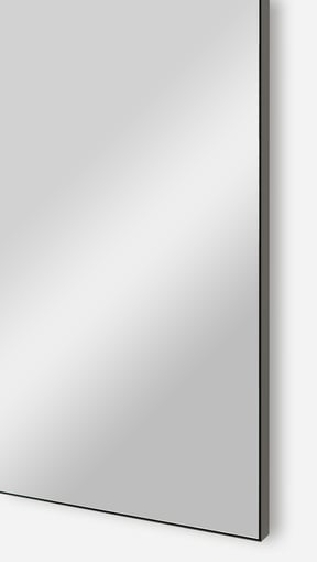 Storke Nero Badspiegel: Rechteckig, Schwarz, 48 x 100 cm