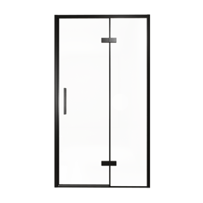 Balmani Senses Design douche draaideur rechts 120 cm x 210 cm Helder glas, Zwarte profielen