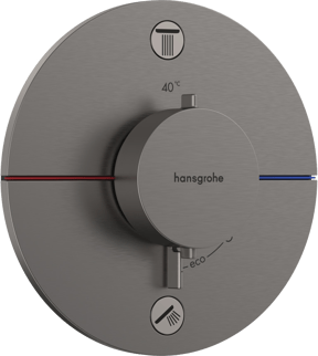 Hansgrohe Showerselect Comfort S thermostat de douche encastré 2 évacuations Brushed Black Chrome