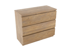 Linie Lado freistehendes Möbelstück Set: 100 x 46 cm, Naturbelassene Eiche, mit Lado Einzel- oder Doppel Waschtischplatte, Melamin Naturbelassene Eiche