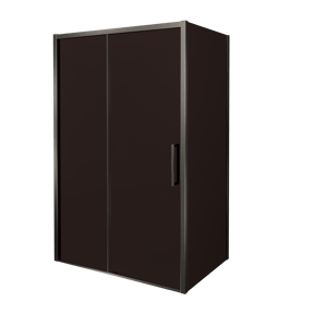 Balmani Senses Design Eckdusche: Schiebetür (Links) mit fixierte Seitenwand, 120 x 90 cm, Bronze, Profil Brushed GunMetal